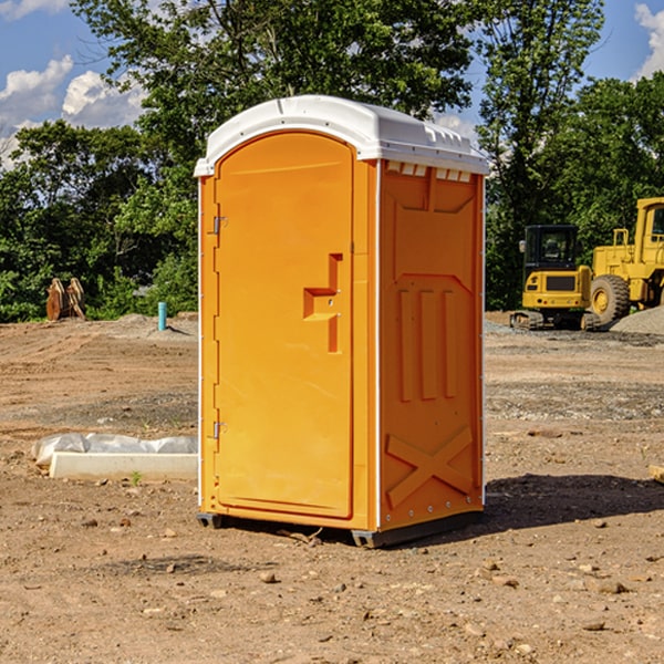 how often are the porta potties cleaned and serviced during a rental period in Union Center